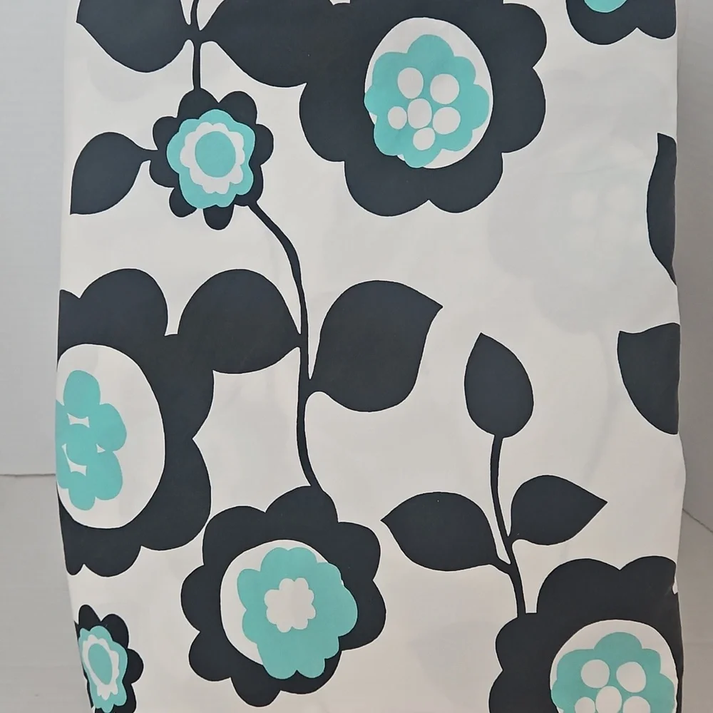 Pottery Barn Teen Nouveau Floral Teal Black Cotton Queen Duvet Cover